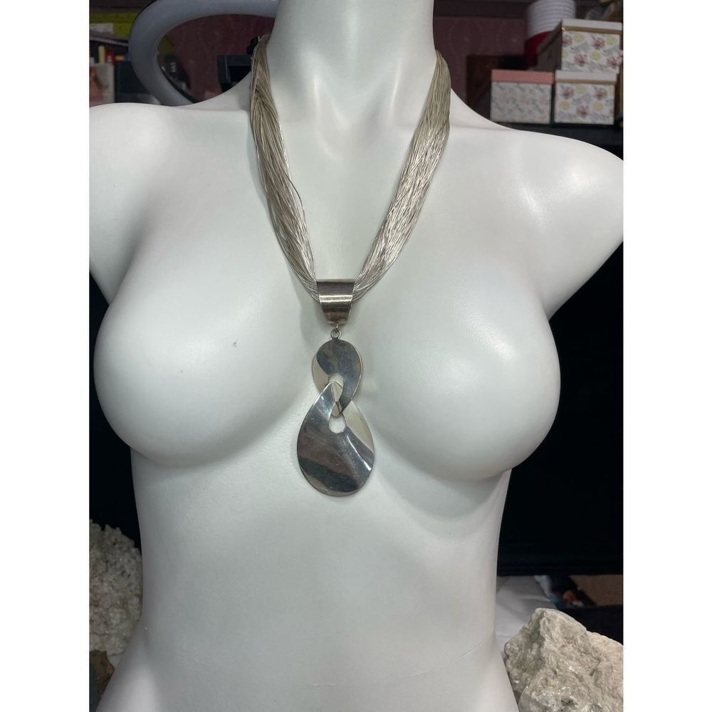 925 Sterling Liquid Silver Necklace And Earrings